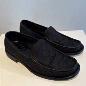 Vintage Joan& David signature square toe loafers black size 7 narrow